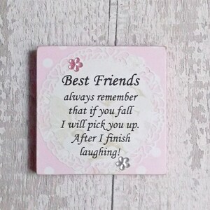 Best Friends  funny freestanding Block Plaque/Sign