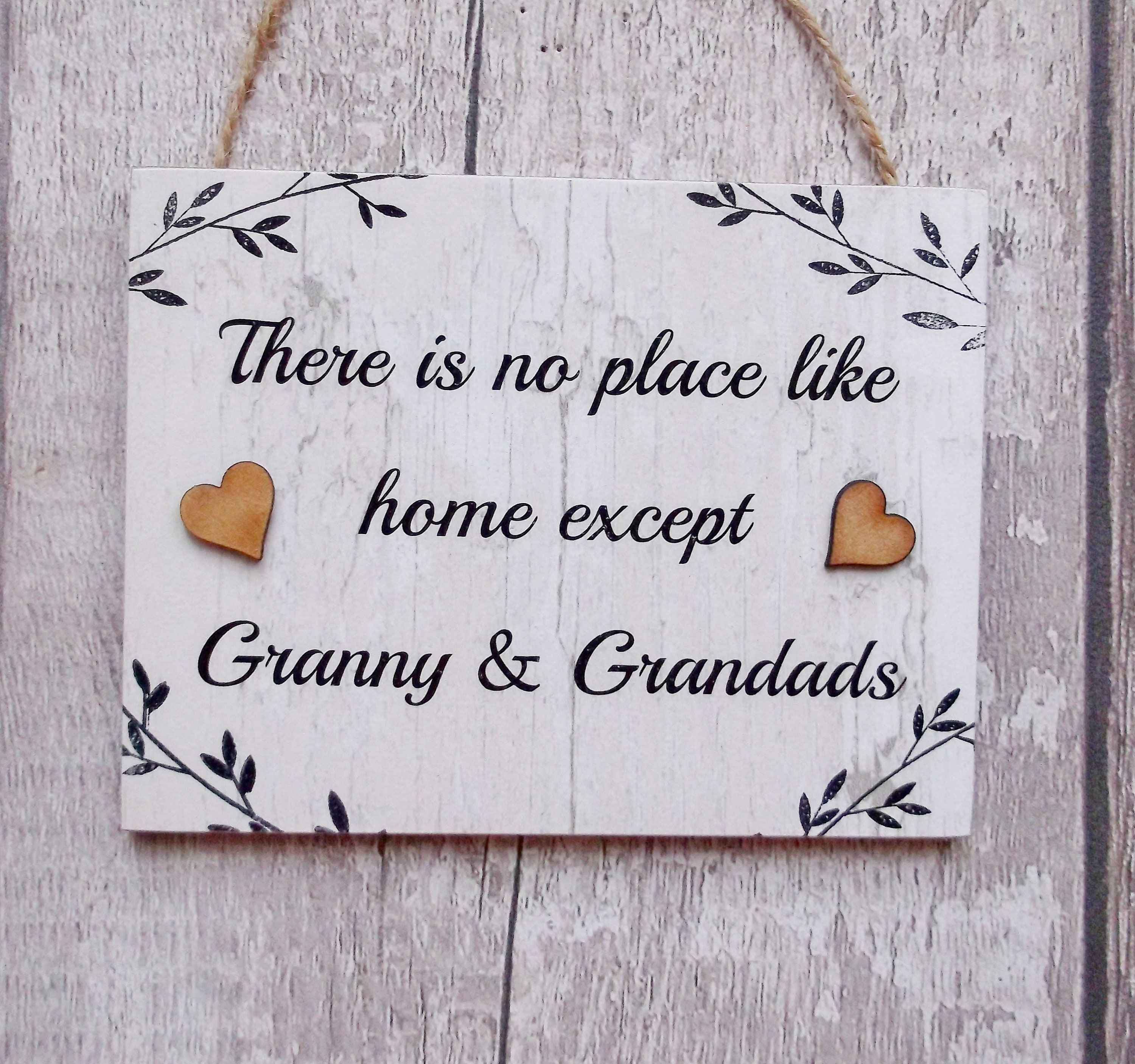 No Place Like Home Nanny/ Nana/Granny/Grandma and Grandad  Grandparents Wooden Gift Plaque/Sign