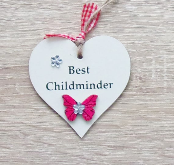 CAKIROTS To the Best Childminder for New Year Gifts Christmas Gift Thank You Gift Wooden Heart Hang Plaque