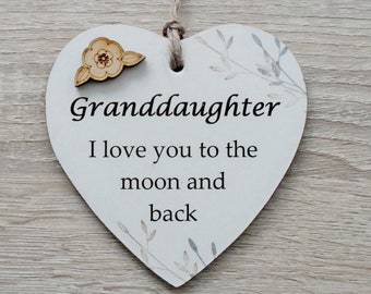Granddaughter Plaque REMEMBER WE LOVE YOU Nanny Grandad Wall Door Sign Gift 