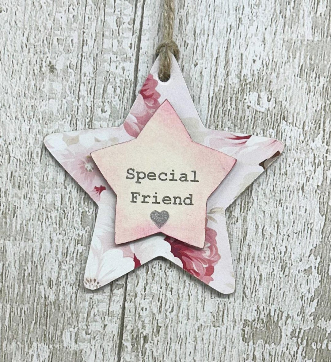 Special Friend Friendship Double Wooden Gift Star Plaque/sign - Etsy