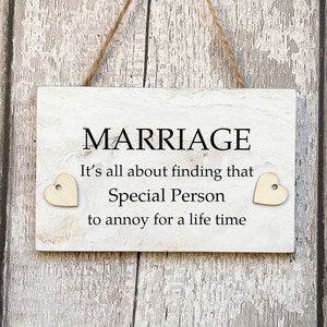 Funny Marriage Annoy Quote Ceramic Plaque Sign – Shabby Chic Wedding Gift Cr54 - View #4