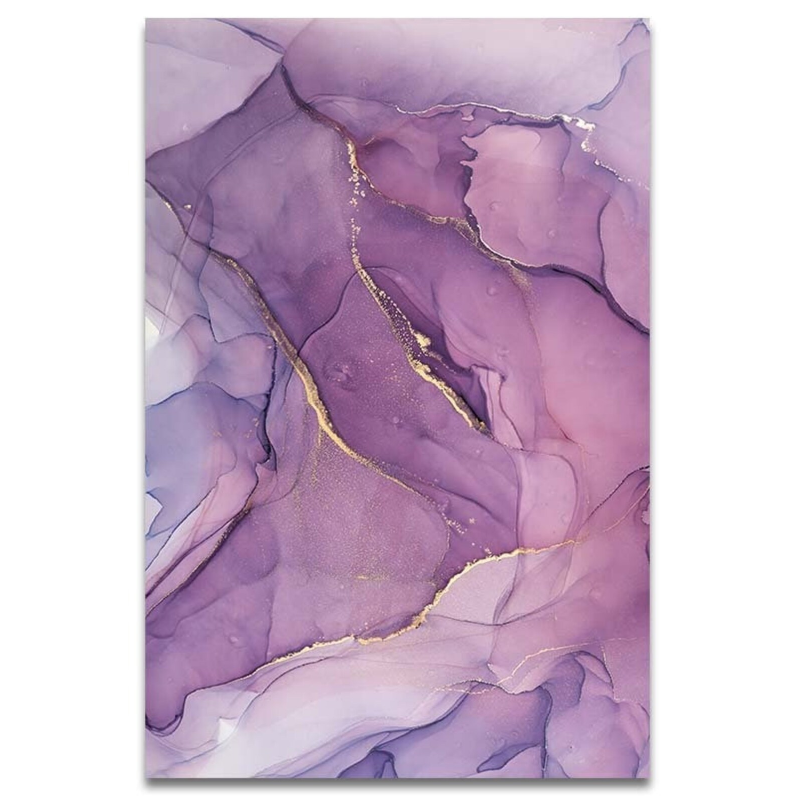 Purple Abstract Marble Canvas Painting Wall Art Large Marble Etsy