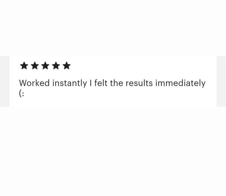 May include: Five star review with the text "Worked instantly I felt the results immediately :"