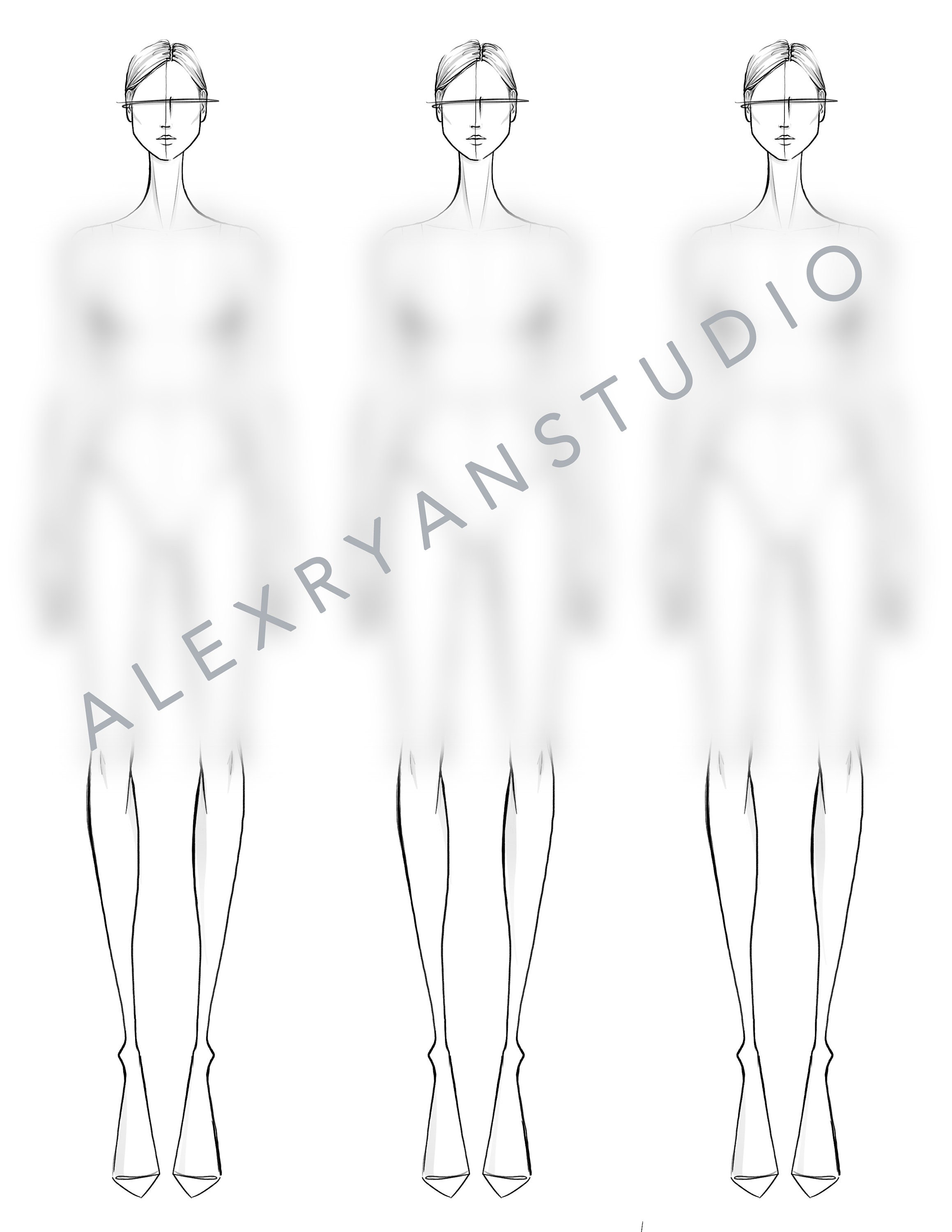 Fashion Illustration Croquis Template Etsy