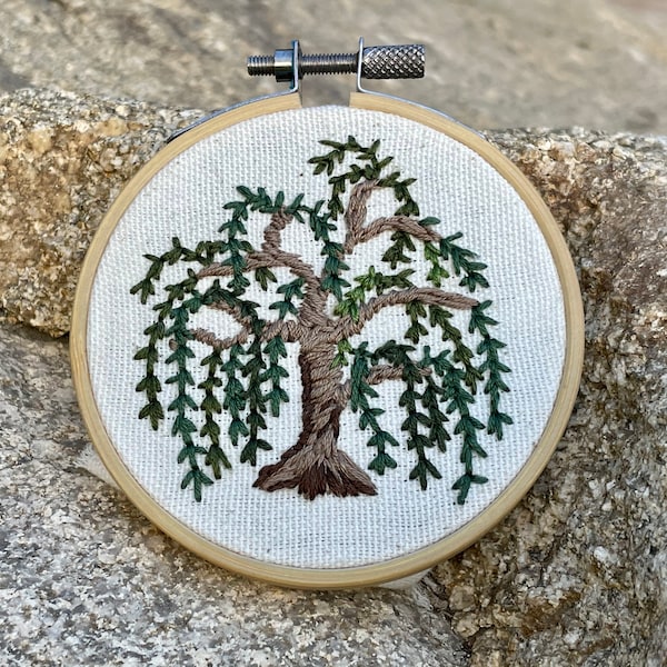 3-inch Willow Tree | Willow KIT | Willow Tree PDF | Hand Embroidered | Embroidery Gifts