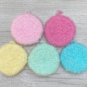 A Set of 5 [Round] Korean Dish Scrubbies, Crochet Scrubby, Pot Scrubber