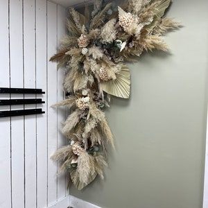 Natural Tones Dried Pampas Wall Display/Swag - Purchase or Installation Locally - Bespoke sizes also available