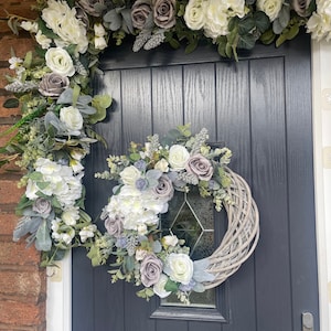 Grey White and Ivory Collection Spring Summer Wreath and Garland Option Items Sold Seperately image 1
