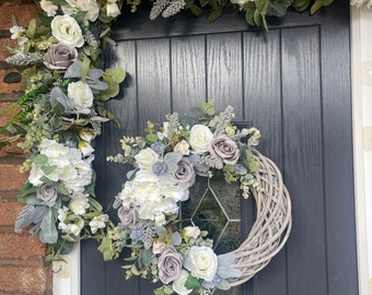 Grey White and Ivory Collection Spring Summer  - Wreath and Garland Option Items Sold Seperately