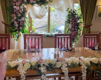 Wedding Arch Flowers - Pink and Ivory artificial flowers