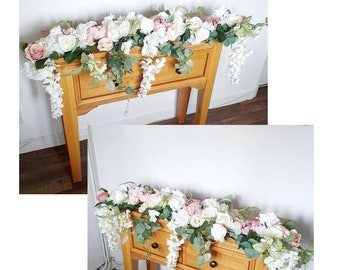 Pink and White Indoor Garland 3ft