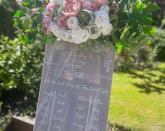 Sage, Pink and Ivory Flower Easel Wedding Swag 70cm