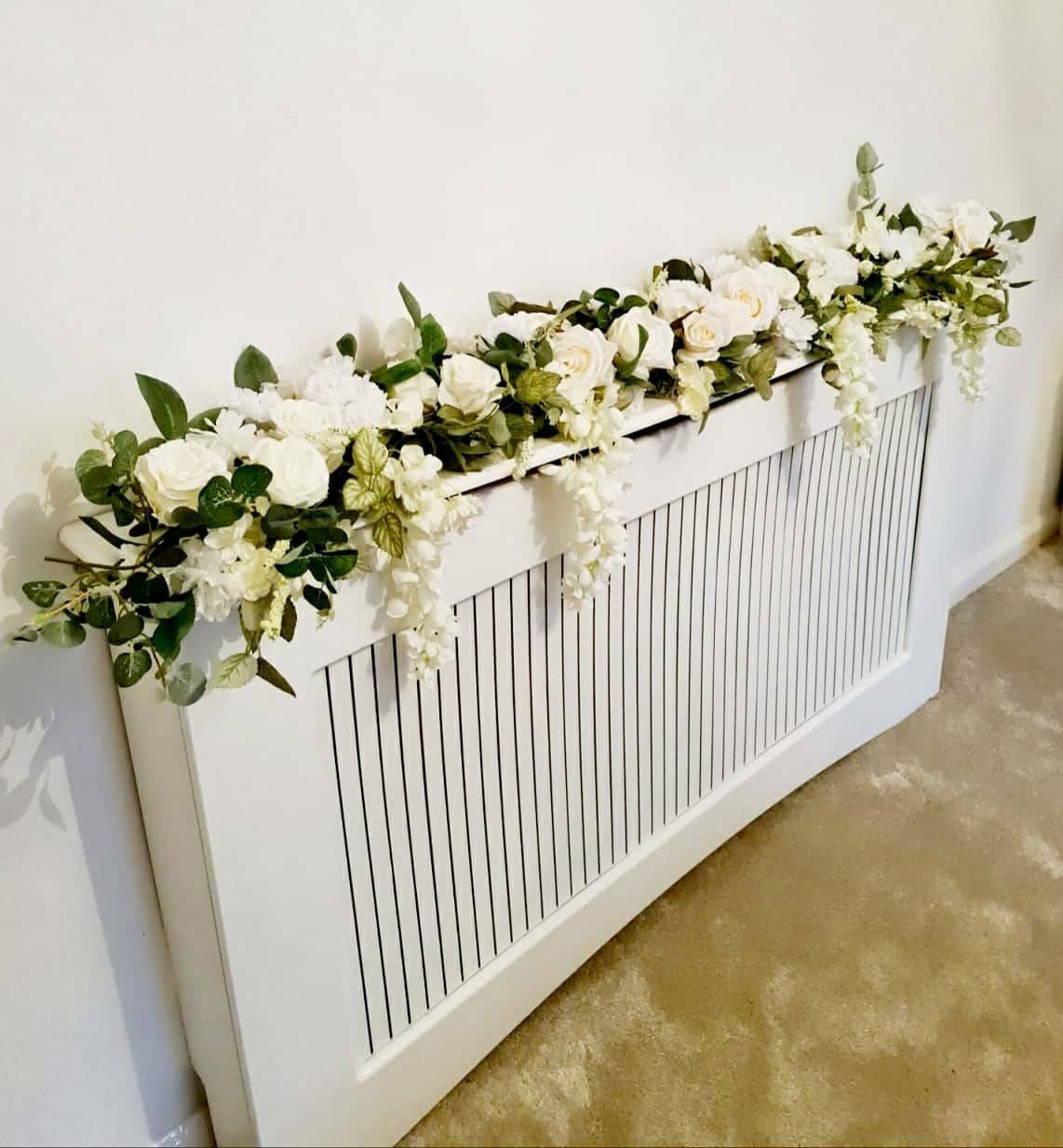 5ft Duluxe Garland White and Ivory Rose  Garland