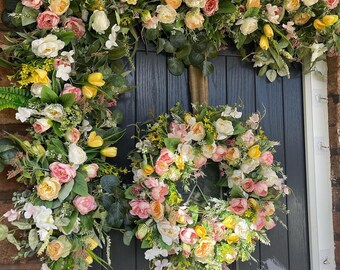 Diana 45cm Wreath and 5ft Door Garland - Spring Wreath -Items Sold Seperately