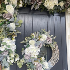 Grey White and Ivory Collection Spring Summer Wreath and Garland Option Items Sold Seperately image 3