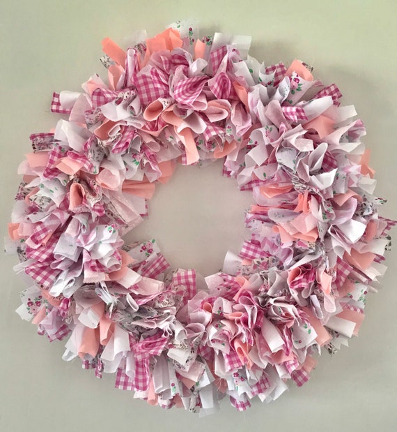 Pretty Pink Rag Wreath Girls Bedroom Wreath Decor Bedroom | Etsy UK