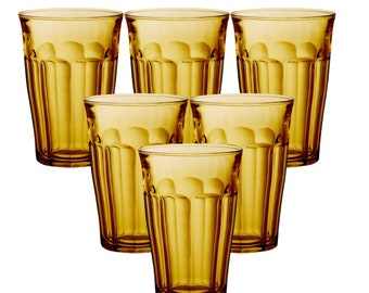 Duralex Picardie Amber Tumbler 36cl x6, Made in France