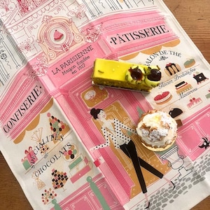 Tea Towels Illustrated with Parisian Shops, Made in France