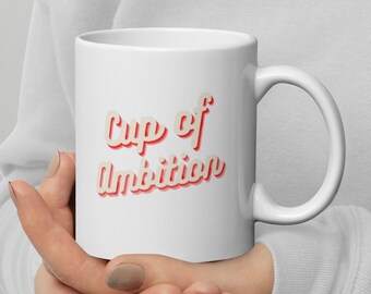 Taza de ambición Dolly Parton, poder de la jefa de la chica, taza de café blanco brillante