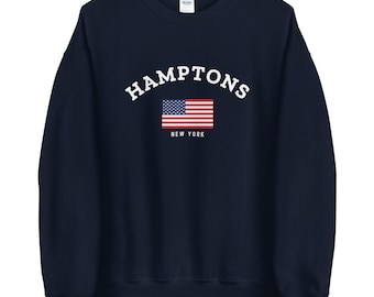 Hamptons New York Unisex Sweatshirt,Hamptons NY American Flag sweatshirt,Hamptons Gift,