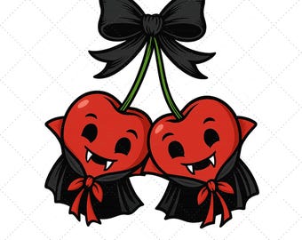 Wampiryczne Wiśnie Słodkie Halloween Png, Halloween Wiśnia Png, Upiorny Sezon, Halloween Upiorna Wiśnia Cyfrowe Pobieranie