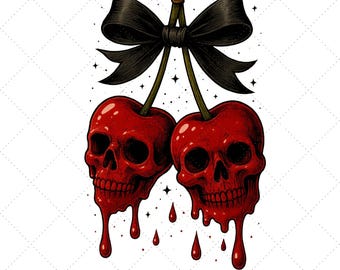 Halloween Cherry Png | Upiorny Sezon | Koszula z Upiorną Wiśnią na Halloween | Unikalny Strój na Halloween | Halloween Freshie Png Cyfrowe Pobieranie
