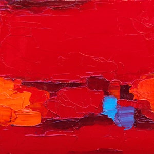 Gloria - Tableau abstrait huile sur toile original, petit format, pas cher