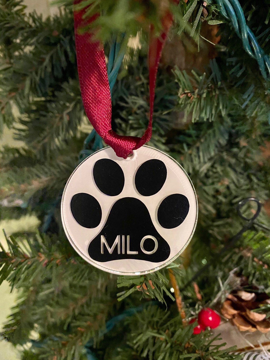 Pet Christmas Ornament Custom Pet Name Ornament Pet Name Etsy