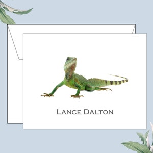 Lizard Note Cards, Custom Stationery, Nature Lover cards, Folded cards, Lizard Cards,  Personalized Cards, Set of 10, Reptile Note Cards