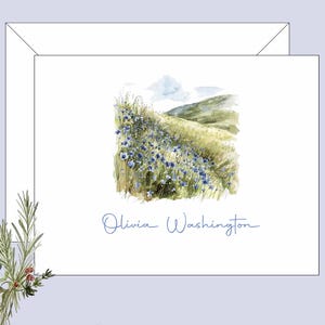 Wildflower notecards, Set of 10, Folded, Personalized, custom all occasion cards, Thinking of You, Woman Gift, Floral Thank You Cards Scenic