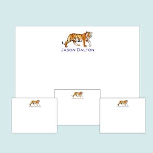 Tiger Stationery,  Tiger Notecards, Flat Cards, College Notecards, Clemson,  Louisiana, LSU, Memphis, Cat Note Cards, Personalized Notes