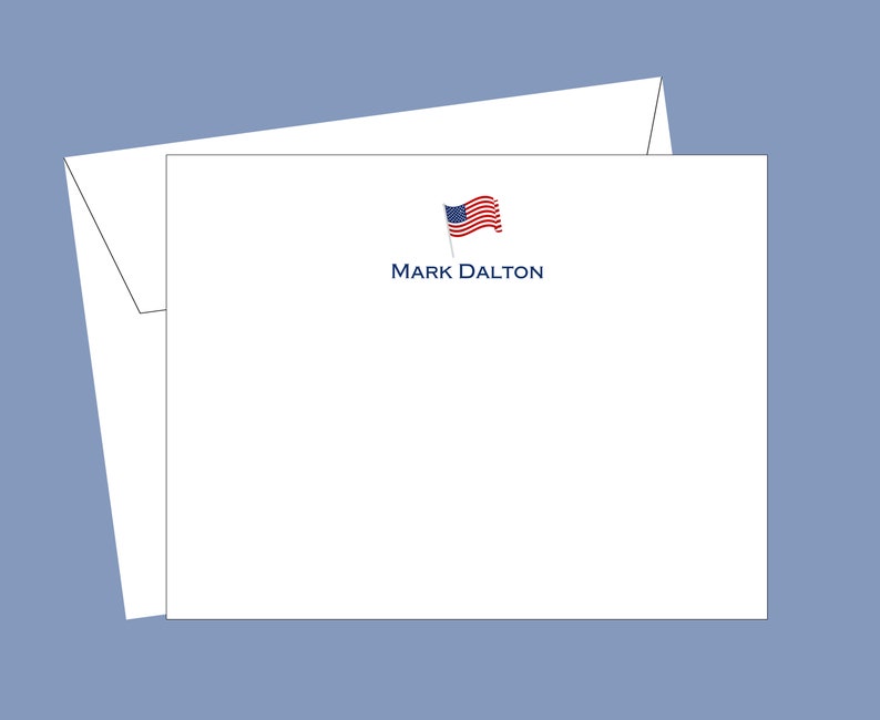 Personalized Stationery, Patriotic Stationery, Flag Note Cards