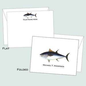 Bluefin Tuna Notecards, Fish Stationery, Fisherman gift, Sportsman Note Cards, Note Card Gift, Fish Stationary, Sailor Notecards