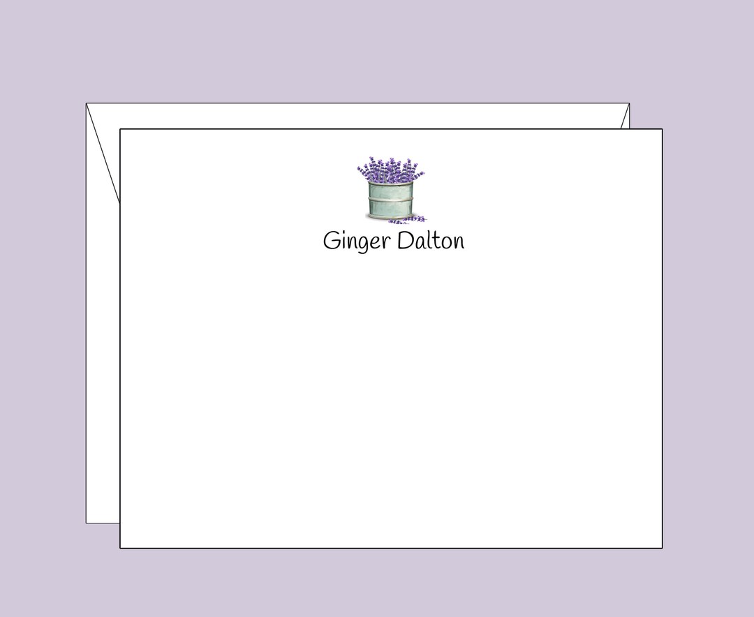 Lavander Note Lavender Note Cards, Set of 10, Floral Note Cards, Floral Stationery ...