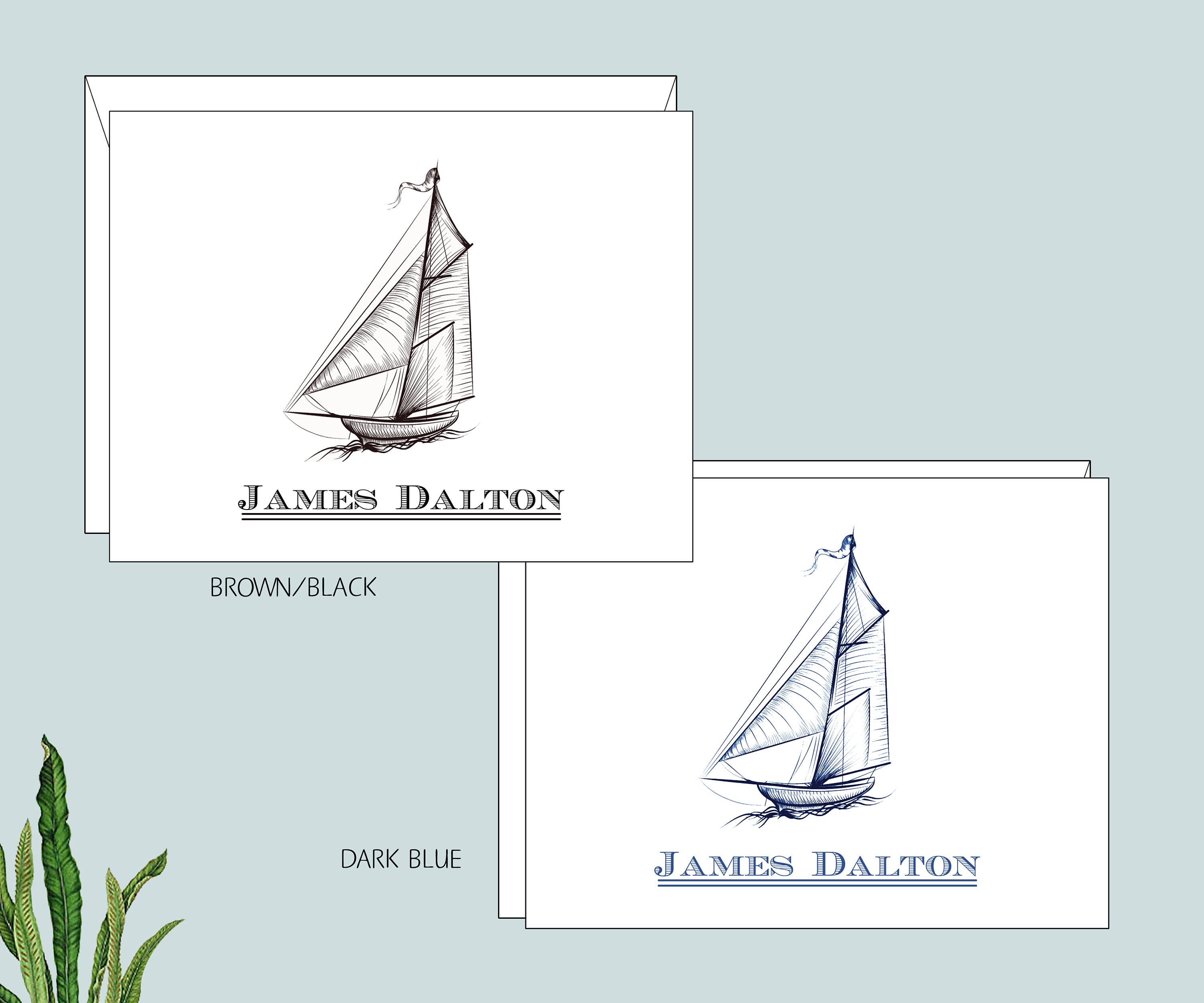 Sailboat Notecards, Folded Note Cards, Personalized Notecards, Sailing ...