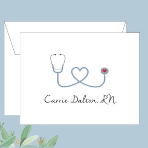 Personalized Note Cards, Nursing Stationery, 10 Physician Notecards,  Nurse cards, Appreciation  gift, Medical profession stationary