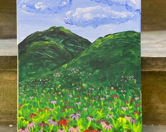 Echinacea Hillside Painting