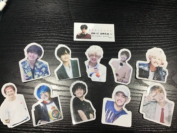 10 Pcs Bts V Kim Taehyung Boxy Smile Sticker Pack Etsy 10 Pcs Bts V Kim Taehyung Boxy Smile Sticker Pack Etsy