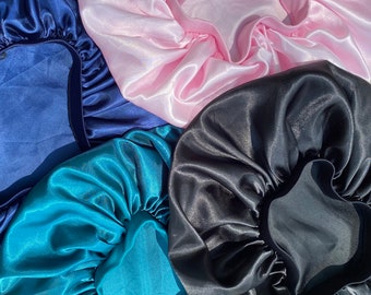 Large Satin Bonnet, Vegan Silk Hair Bonnets, Satin Sleeping Bonnets, Adult Size Hair bonnets, Silk Bonnets for Women and Men.