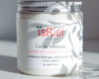 Cocoa Hibiscus Leave-in, Natural Leave in Conditioner, Curly Hair Moisturizer, Leave in Hair Moisturizer, Low porosity leave in