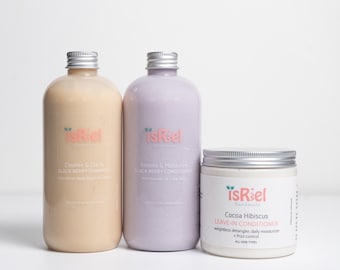 Black Berry Shampoo, conditioner and Hibiscus leave in set, Vegan Hair Products, Natural hair products, low porosity hair products