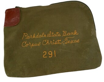 2 vintage bank bags one regular size one mini