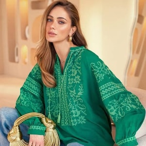 green Ukraine blouse, Ukraine vishivanka,embroidery Ukraine blouse,women vishivanka,Ukraine women gift, Ukraine clothes