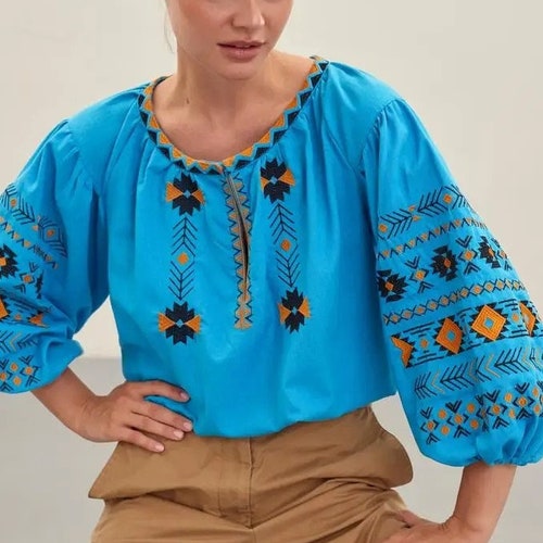 Vyshyvanka Ukrainian Embroidered Blouse Romanian Blouse - Etsy
