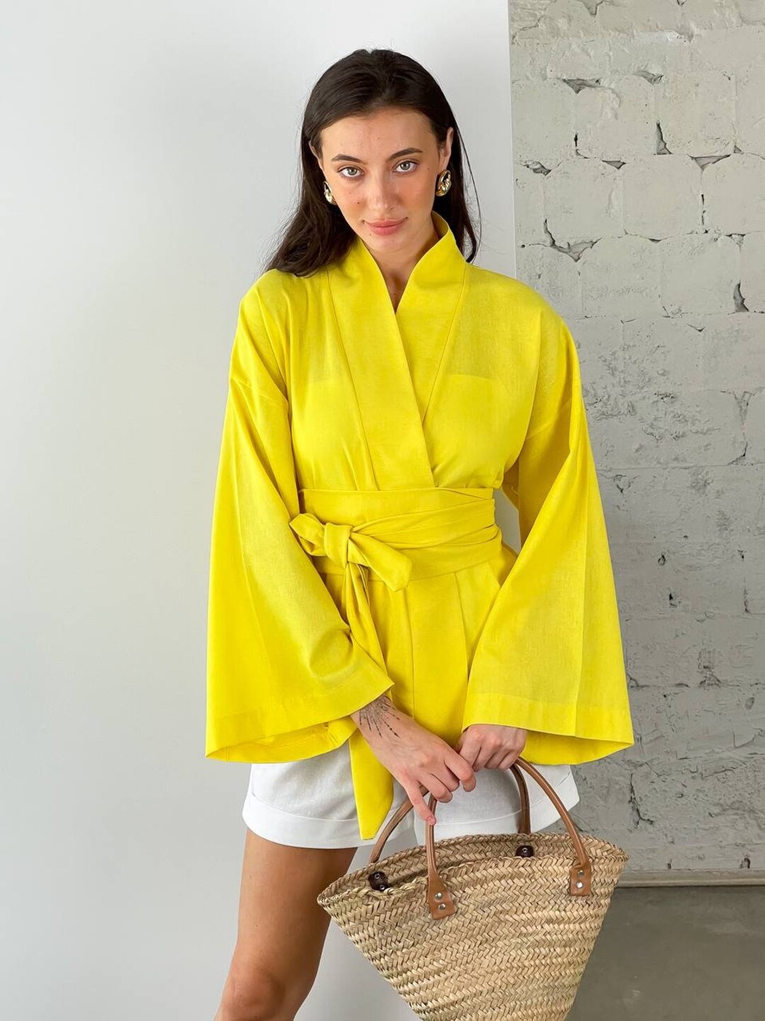 Women Linen Kimono Jacket Linen Boho Kimono Kimono Cardigan Etsy