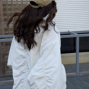 Bomber jacket women, oversized bomber jacket, ivory jacket women, women bomber, oversize jacket, bomber jacket image 6