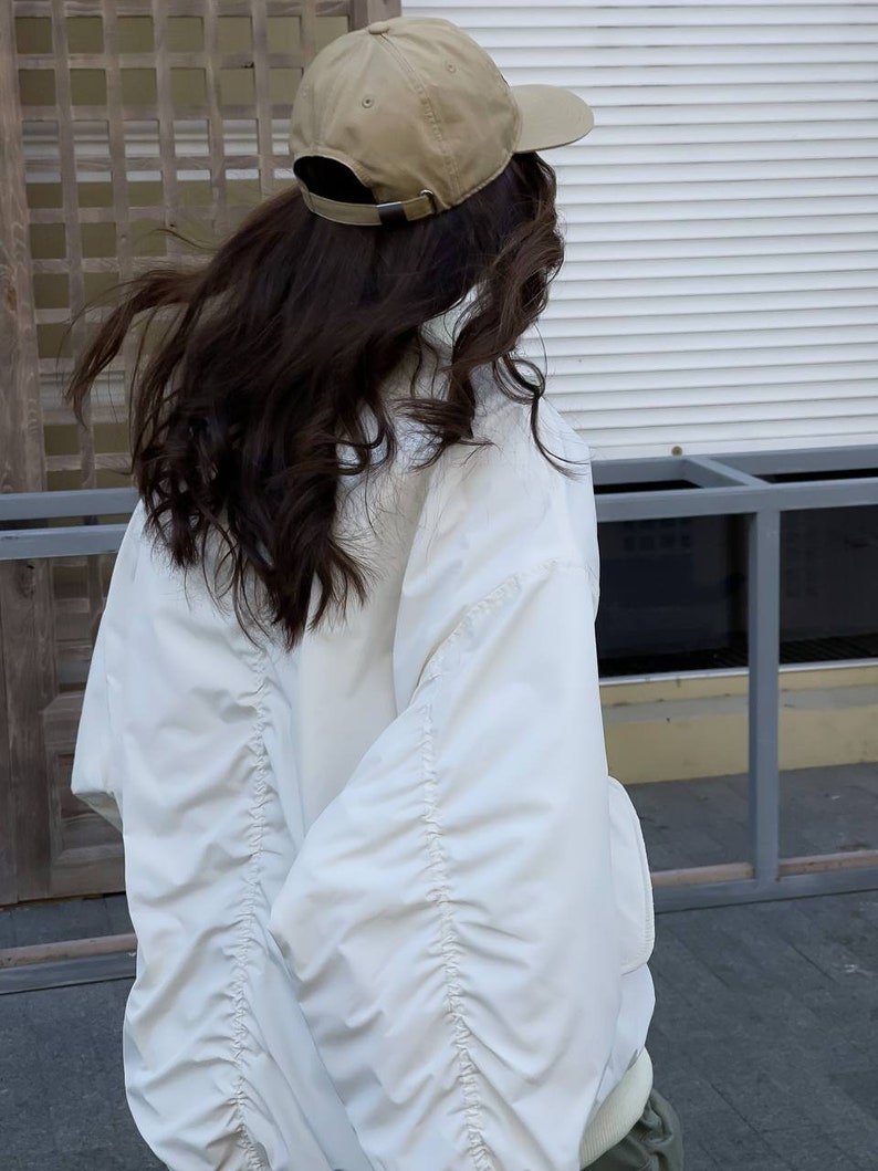 Bomber jacket women, oversized bomber jacket, ivory jacket women, women bomber, oversize jacket, bomber jacket image 6