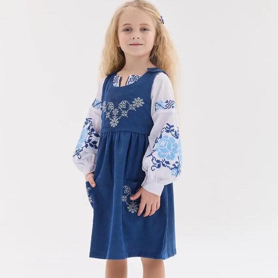 embroidered pinafore dress Alba Pinafore Dress with embroidered swans Black main image 1