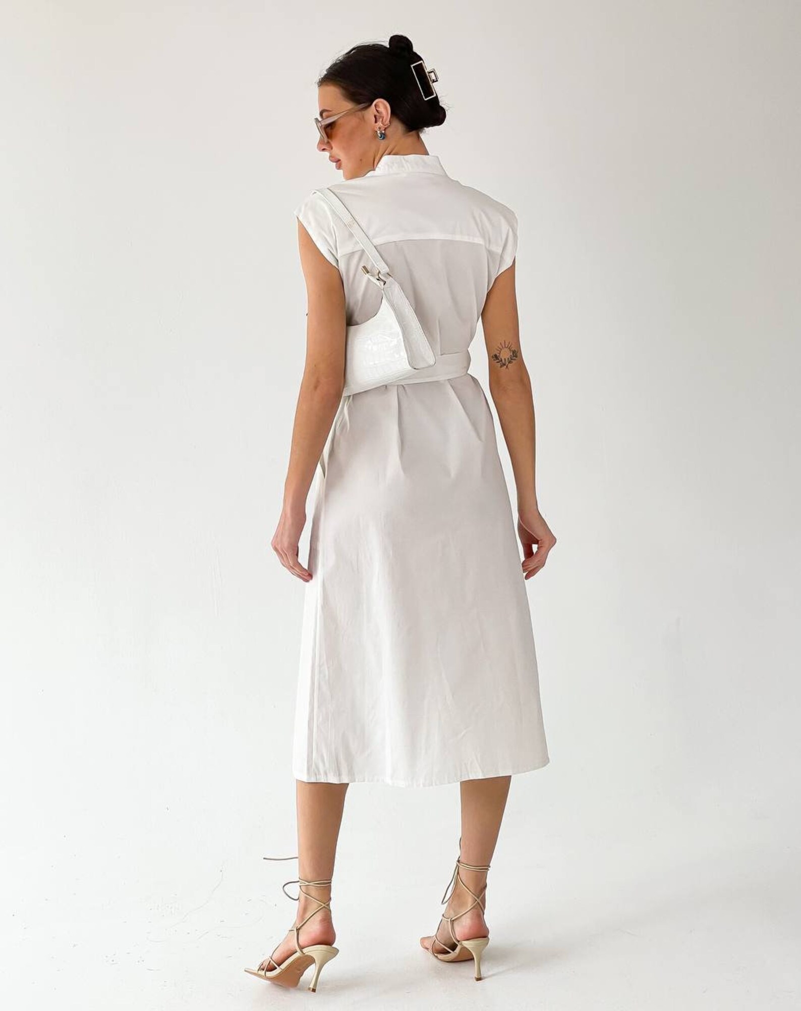 white cotton midi